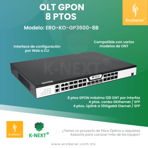 OLT GPON GP3600-8B Knext by Bdcom