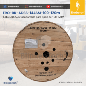 ERO-BK-ADSS-144SM-100-120 Cable de fibra óptica ADSS Autosoportado de 100-120m span