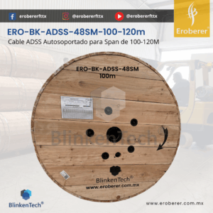 ERO-BK-ADSS-48SM-100-120 Cable de fibra óptica ADSS Autosoportado de 100-120m span