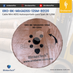 ERO-BK-MiniADSS-12SM-80120 Cable de fibra óptica Mini ADSS Autosoportado de 120m span