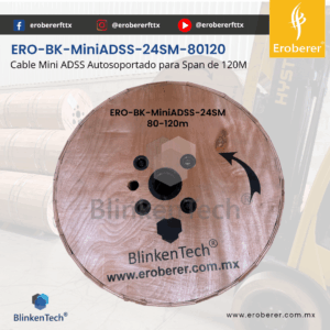 ERO-BK-MiniADSS-12SM-80120 Cable de fibra óptica Mini ADSS Autosoportado de 120m span