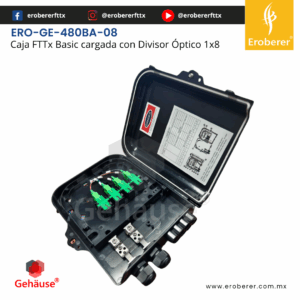 ERO-GE-480BA-08 Caja NAP para FTTx Linea basica con divisor optico 1x8