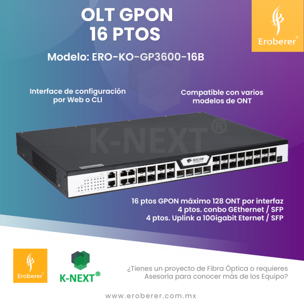 OLT GPON GP3600-16B Knext by Bdcom