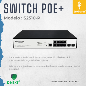 Switch PoE S2510-P Knext by Bdcom