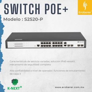 Switch PoE S2520-P Knext by Bdcom