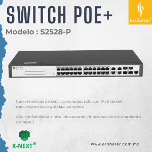 Switch PoE S2528-P Knext by Bdcom