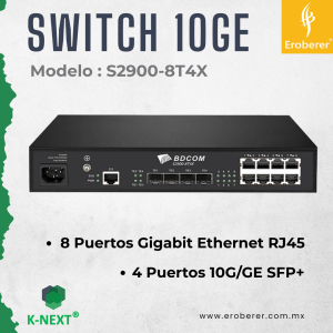 Swicth S2900-8T4X 10 gigabit ethernet knext by bdcom