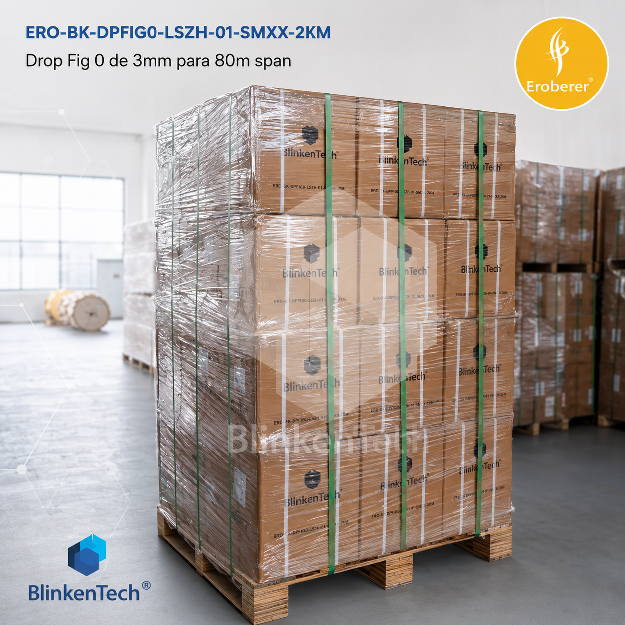 ERO-BK-DPFIG0-LSZH-01-SMXX-2KM - Cable Drop Fig 0 Blinkentech de 3mm para 80m span