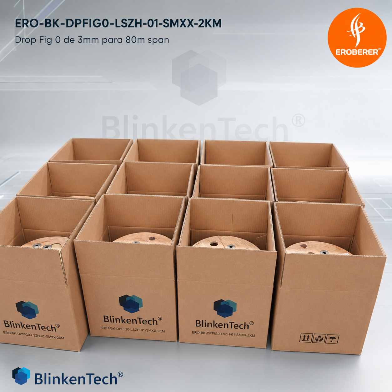 ERO-BK-DPFIG0-LSZH-01-SMXX-2KM - Cable Drop Fig 0 Blinkentech de 3mm para 80m span
