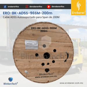 ERO-BK-ADSS-96SM-200 Cable de fibra óptica ADSS Autosoportado de 200m span