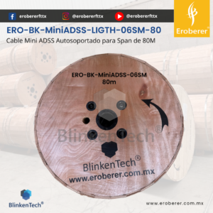 ERO-BK-MiniADSS-LIGTH-06SM-80 Cable de fibra óptica Mini ADSS Autosoportado de 80m span