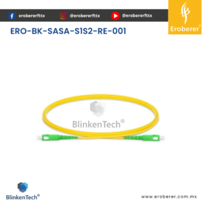 JUMPER DE FIBRA ÓPTICA SC/APC a SC/APC DE 1M | MONOMODO | SIMPLEX 2MM | AMARILLO | Blinkentech