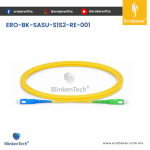 JUMPER DE FIBRA ÓPTICA SC/APC a SC/UPC DE 1M | MONOMODO | SIMPLEX 2MM | AMARILLO | Blinkentech