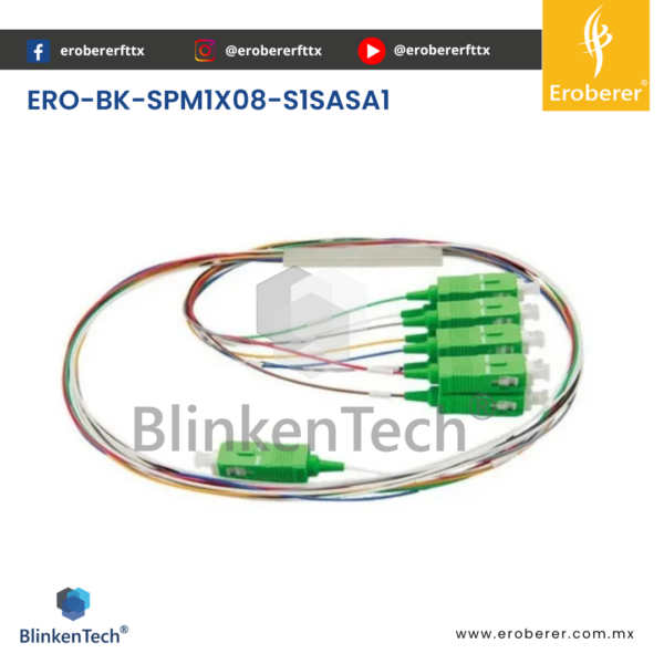 DIVISOR ÓPTICO SPM1X08-S1SASA1 | SC/APC – SC/APC | BlinkenTech