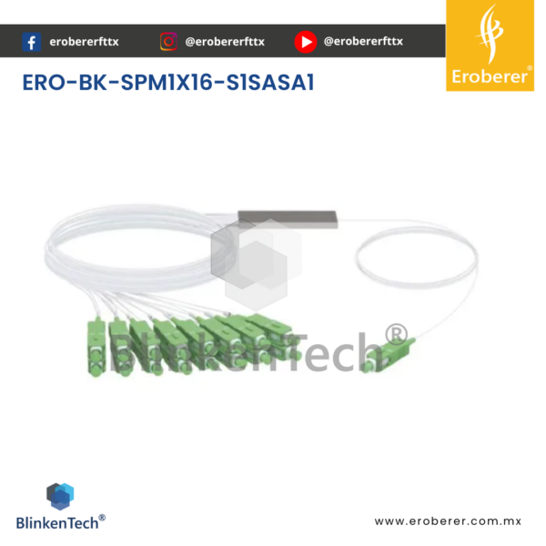 DIVISOR ÓPTICO SPM1X16-S1SASA1 | SC/APC – SC/APC | BlinkenTech