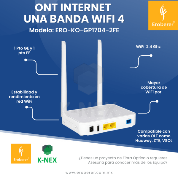 ERO-KO-GP1704-2FE Ont para internet de una banda Knext by bdcom