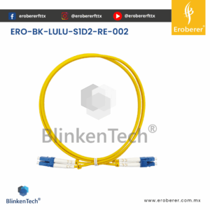 JUMPER DE FIBRA ÓPTICA LC/UPC a LC/UPC DE 2M | MONOMODO | DUPLEX 2MM | AMARILLO | Blinkentech (copia)