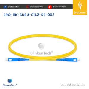 JUMPER DE FIBRA ÓPTICA SC/UPC a SC/UPC DE 2M | MONOMODO | SIMPLEX 2MM | AMARILLO | Blinkentech