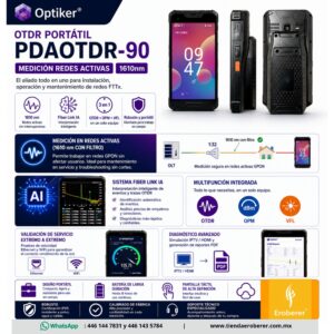 OTDR Portátil FTTx PDAOTDR-90 | Medición Redes Activas 1610nm | Optiker