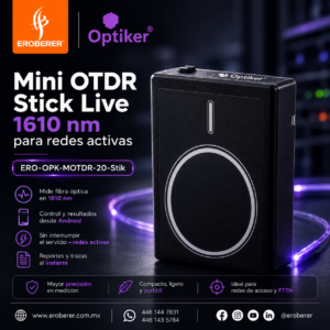 Mini OTDR Stick Live 1610 nm para redes activas Optiker.